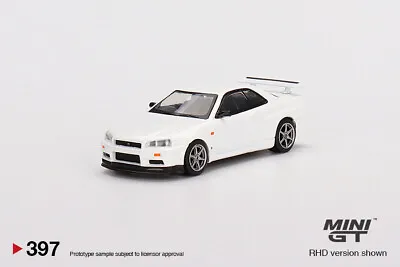 MINI GT 1:64 Nissan Skyline GT-R (R34) V-Spec N1 White RHD Model Car MGT397 • $12.99