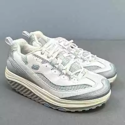 Skechers Shape-ups Shoes Women Sz 9 Jump Start Walking Rocker Toning Blue White  • $49.99