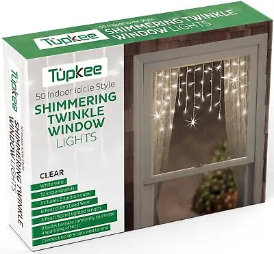 $17.99 • Buy Tupkee Window Icicle Lights Set, 3 Feet (0.91 M), 50 Incandescent Lights