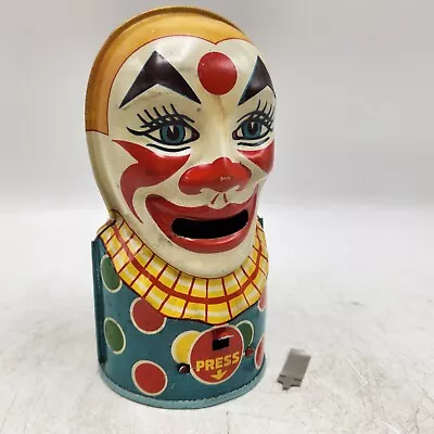 Vintage 1930s J.Chein Circus Clown Tin Litho Toy Bank W/ Key & Bottom Lock - USA • $111.53