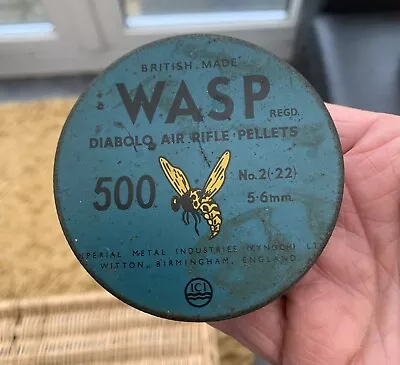 VINTAGE 500 DIABOLO WASP .22 AIR PELLET TIN Empty • £7.99