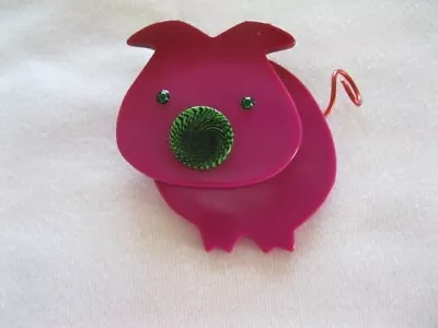 Galalith Pig Pin By French Designer Marie Christine Pavone • $120