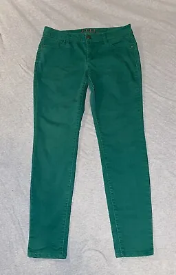 ELLE Paris New York Tokyo Green Mid Rise Slim Skinny Denim Jeans Women's Size 8R • $8.99