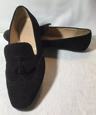 J. Crew Black Suede Tassel Slipon Flats Size 7.5 M • $19.50