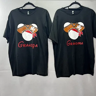 Disney Family Shirts Large Pirate Mickey Vacation T-Shirt Black Grandma Grandpa • $31.50