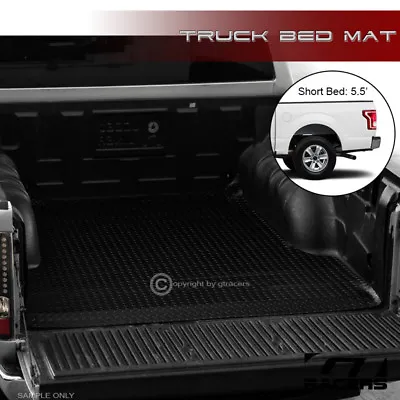 $84 • Buy For 2015-2022 Ford F150 5.5 Ft SB Black Rubber Diamond Truck Bed Floor Mat Liner