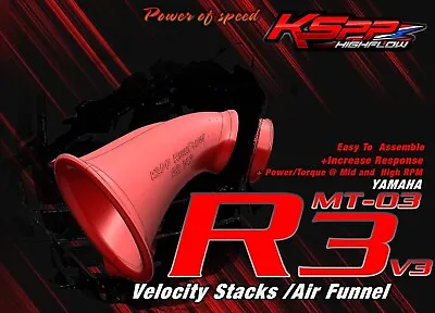 Velocity Stack Yamaha Yzf-R3 Mt-03  Air Intake Funnel • $115