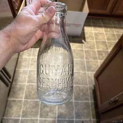 Guyan Creamery Co. Embossed Quart Milk Bottle Huntington West Virginia WV • $19.99