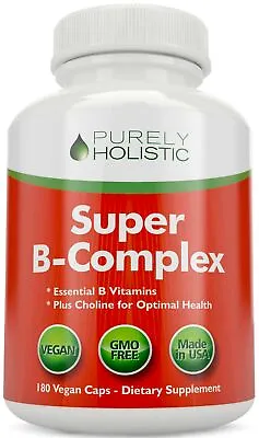 $19.97 • Buy Vitamin B Complex - 8 Super B Vits 180 Capsules With Choline & Inositol US Made