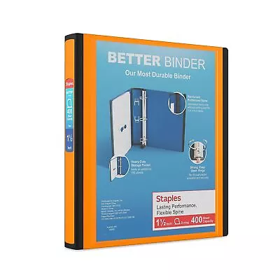 Staples 1.5  3-Ring Better Binder Orange (13467) 651861 • $10.67