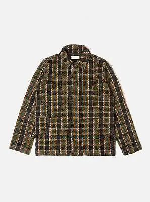 Universal Works Coverall Jacket In Charcoal Crazy Check Wool Mix • £99