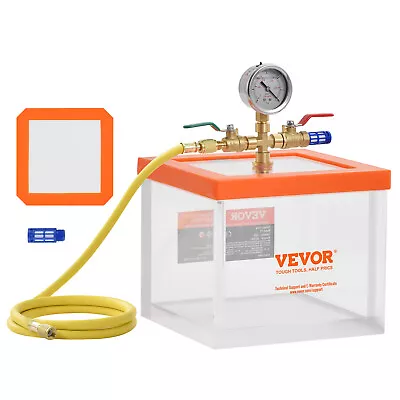 VEVOR Vacuum Chamber Acrylic Vacuum Degassing Chamber 2 Gal Degassing Silicone • $81.89