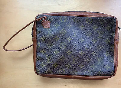 LOUIS VUITTON Vintage Cosmetic Bag Pouch With Strap. EUC. CLEAN • $275