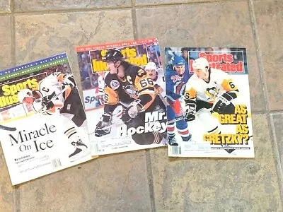 3 Sports Illustrated Mario Lemieux Mr. Hockey Miracle On Ice As Great As Gretsky • $20