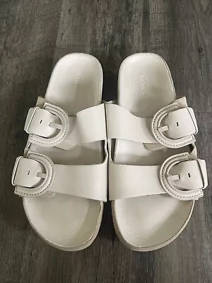 Vince Beige Jady Buckle Slide Slip On Sandal Shoes Size Women’s US 7 • $34.99