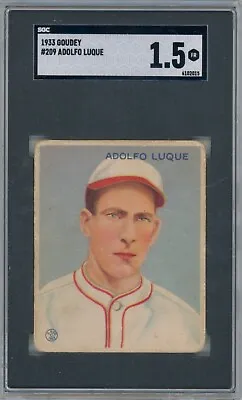 1933 Goudey #209 Adolfo Luque New York Giants SGC 1.5 • $77.99