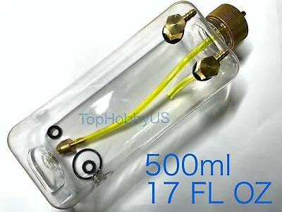 500ml (cc) 17oz Clear Fuel Tank With Metal Cap For RC Plane Gasoline Engine US  • $18.99