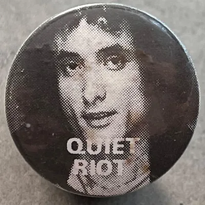 Vintage Early 1980s QUIET RIOT Button Pin Badge LA Metal Band KEVIN DUBROW 1  • $6.50