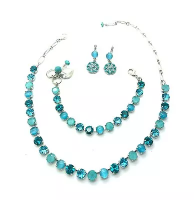 Jewelry Set By Mariana Necklace Bracelet And Earrings Blue Opal Swarovski Cr... • $379