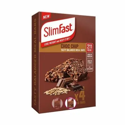 £13.99 • Buy SlimFast Meal Replacement Bars - Choc Chip Slimming Diet Treat Chocolate Snack