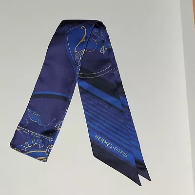 $175 • Buy HERMES Twilly 100% Silk NIB EX-LIBRIS