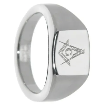 12MM Unique Freemason Masonic Men Tungsten Carbide Ring Band Size 7-15 • $14.99