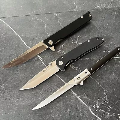 LOT Of 3 EDC Tactical Folding Ball Bearing Assisted Flipper Blade Pocket Knives • $5.50