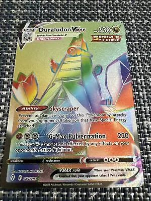 Duraludon VMAX 219/203 (Rainbow) Evolving Skies Holo Secret Rare Pokémon TCG NM • $8