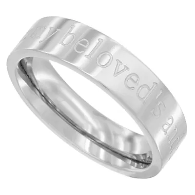 5mm Stainless Steel  I Am My Beloved`s And My Beloved Is Mine  Band Ring • $10.99