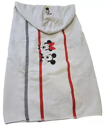 Disney Jumping Beans Mickey & Minnie Mouse Hooded Towel Grey Red Black Stripes • $12
