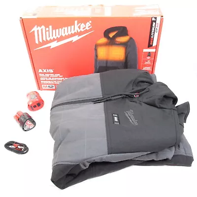 Milwaukee 205G-21M M12 12V Lithium-ion Heated AXIS Hooded Size M Jacket - Gray • $136.99