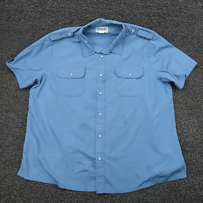 Haband Shirt Adult 2XL XXL Blue Pearl Snap Button Up Short Sleeve Casual Mens • $5.40