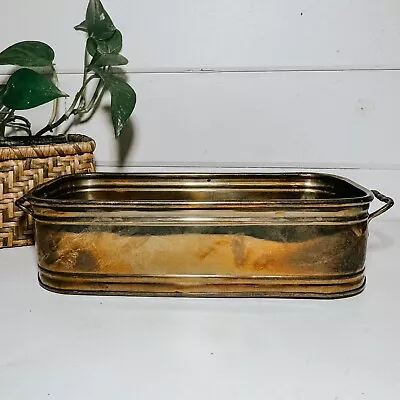 Vintage Brass Window Planter Tub With Handles • $24