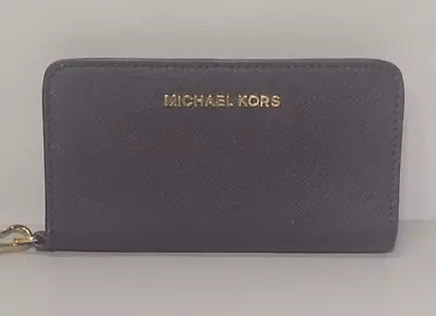 Michael Kors Black Leather Credit Card ID Small Phone Wallet Wristlet  6 X 3.25  • $19