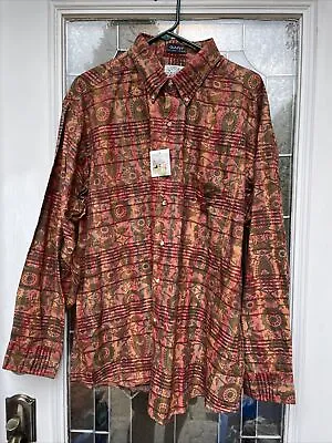 Vintage 90s Gant Salty Dog  Theme Pattern Shirt Rare USA Sport XL Button Down • $27