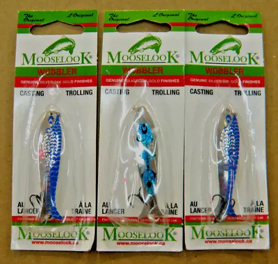 NEW 3 Packs Mooselook Wobbler Junior Blue Silver 2-S/BLU 1-EB • $28.99