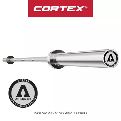 NEW CORTEX ATHENA100 200cm 15kg Womens' Olympic Barbell With Lockjaw Collars • $171.82