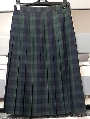 Womens Murray Brothers Green & Blue Tartan Pleated Lined Skirt. W30 • £9.99