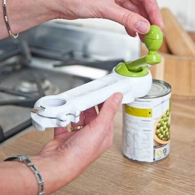 £7.99 • Buy Multi 6 In 1 Manual Cap Opener Open Lid Gadget Twist Can Bottle Jar Kitchen Tool