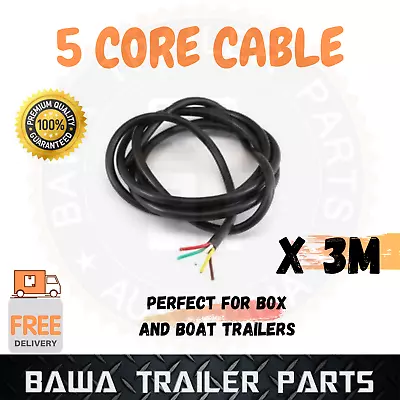 3M X 5 Core Cable Wire Lights Wiring LED Caravan Trailer Truck Boat Automotive • $16