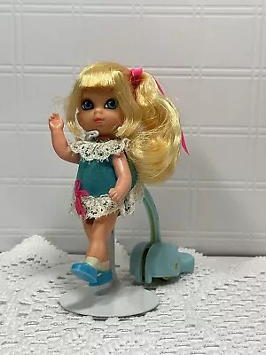 Mattel Liddle Kiddles Skediddle Suki Doll 1968 W/ Skediddler Pusher & Shoes • $24.99