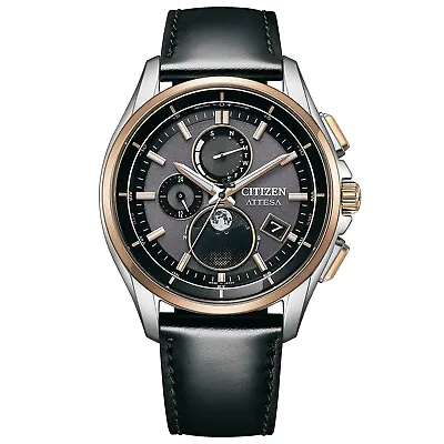 CITIZEN ATTESA BY1004-17X Moon Phase Eco-Drive Atomic Solar Men's Watch JAPAN • $650