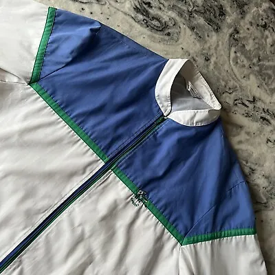 Gabicci Vintage Golf Embroidered Bomber Jacket Retro Green Blue Colour Block L • £29.99
