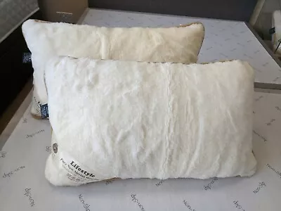 Pair Of 100% Merino Wool Pillow Covers G4 Beige Binding • £45