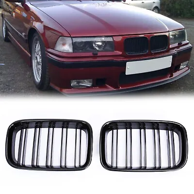 Front Gloss Black Kidney Hood Grill Grille Fit For BMW E36 1992-1997 318i 325i • $26.10