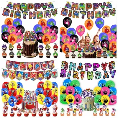 NEW Gorilla Tag Theme Balloon Banner Cake Topper Set Kid Birthday Party Decor UK • £3.99