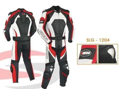 Motorcycle Motorbike Leather Racing Biker Suit 2Pcs CE Armoured Black/Red/White • $249.99