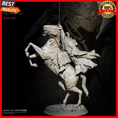 1/24 Resin Figures Model Kit 75mm Ghost Knight On Horse Unassembled Unpainted • £27.56