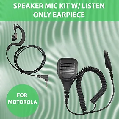 Speaker Mic With G-Shaped 3.5mm Listen-Only Earpiece For Motorola GP140 HT750 • $26.99