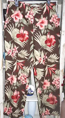 Tommy Bahama Silk/spandex Brown Floral Pants Misses 10 *euc* • $16.50